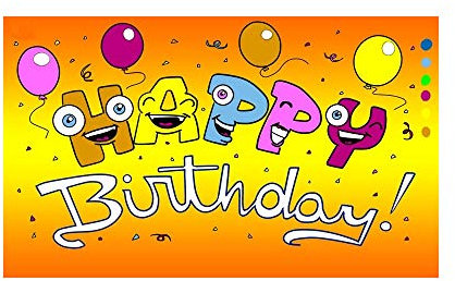 Happy Birthday Fahne mit Augen (V16) - 90x150cm