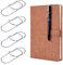 Wisdompro 12 Stück Stifthalter Notizbuch Metall, 2,1 x 6 cm Stift Clip für Notizbuch Bücher Journal Klemmbrett, Büroklammern Groß für Fast Jede Stiftgröße (Silber)