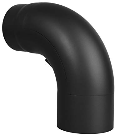 LANZZAS Ofenrohr Bogen 90° gezogen mit Tür (Fullformbogen), im Durchmesser DN 130 mm, Farbe: schwarz - weitere Rohre aus unserem Sortiment, finden Sie hier.