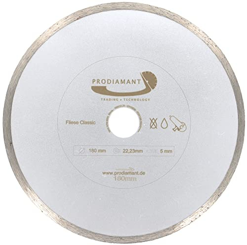 PRODIAMANT Prorim Diamant-Trennscheibe 180 mm x 22,2 mm - Diamantscheibe für Keramik und Fliesen - präziser Schnitt - passend für Fliesensäge