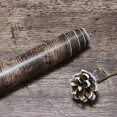 CiCiwind Selbstklebende Tapete Holzoptik Dunkelbraun Holz Tapete 40×300cm Möbelfolie Selbstklebend Vintage Braun Holzoptik Wandverkleidung Verdicken Zimmer Schrank Wand Küchen Tisch Vinyl Klebefolie
