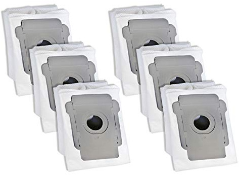Invest - Staubsaugerbeutel Ersatz, Filtertüten Beutel Kompatibel mit iRobot Roomba i7 (7150), i7+ (7550), i7 Plus (7558) s9 (9150), s9+ (9550), s9 Plus (955020) E5, E6, E7 - Weiß, 6 Stück