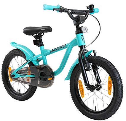 Löwenrad Kinderfahrrad für Jungen und Mädchen ab 4-5 Jahre | 16 Zoll Kinderrad mit Bremse | Fahrrad für Kinder | Mint