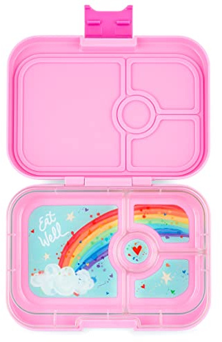 Yumbox Panino Bento Lunch Box, 4 Compartments (Power Rainbow) | Leakproof Compartments • Fits a Full Sandwich • Easy-Open Latch • Generous Portions • Removable Tray • Dishwasher Safe