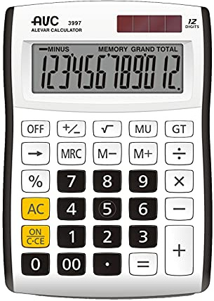 Taschenrechner AVC 12 Tischnummern schwarz