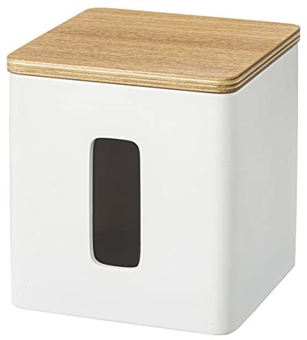 Yamazaki Home Case mit abnehmbarem Holzdeckel, Toilettenpapier oder Toilettenpapier, rechteckig, Aufbewahrung für Küche, Bad oder Schlafzimmer, Polystone, Einheitsgröße, Esche