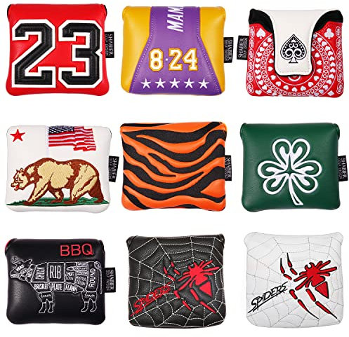 Copritesta per mazza da golf, grande, per putter Taylormade MySpider X, MySpider Tour Putter (ragno bianco)