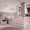 Kids Collective Kinderbett 80x180 cm mit Matratze, Rausfallschutz, Lattenrost & Schublade in weiß 80x180 Mädchen Bett rosa Fee | von 3. bis 12. Lebensjahr