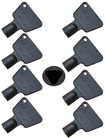 Gas Meter Box Key [8 Pack] - Triangle Key - Electric Box Key - Utility Box Key - Black Plastic Key