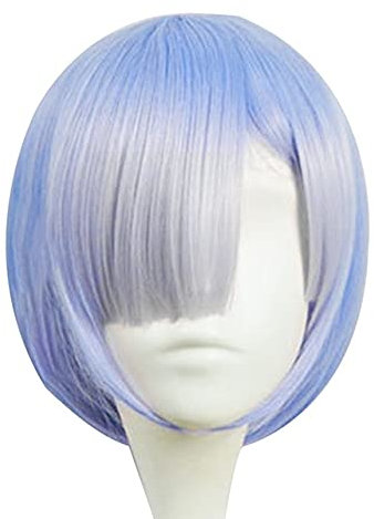 ydound Anime Coser Wig Graduated Farbe REM Cosplay Perücke Ram Ram Perücken Re: Null-Start des Lebens in einer anderen Welt, hitzebeständige Haarperücken + Perücke Blau