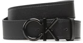 Calvin Klein Herren Gürtel aus Leder, Schwarz (Ck Black), 90 cm
