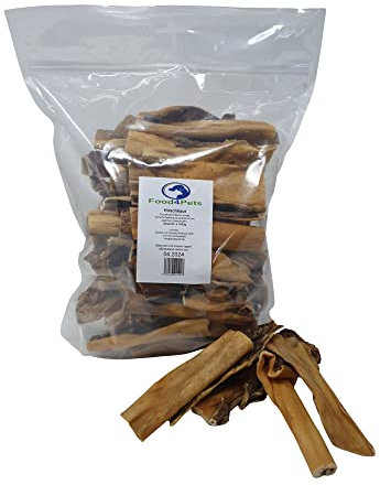 Food4Pets Hirschhaut Hundeleckerli 1kg – herzhafter Kausnack aus 100% Hirsch, Kauspaß und natürliche Beschäftigung für Hunde