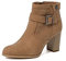 QUEEN HELENA Tronchetti Traforati Stivaletti Bassi con Zip Laterale Scarpe con Tacco Donna X28-104 Marrone 40