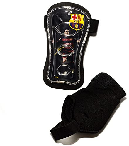 (XS, Schienbein- und Knöchelschutz) FC Barcelona Lizenz Kinder Schienbeinschoner Fußball Beinschützer CE Zertifiziert Shin-Guards Hochfeste Slip-in - Fußballschutzausrüstung für 4-14 Jährige