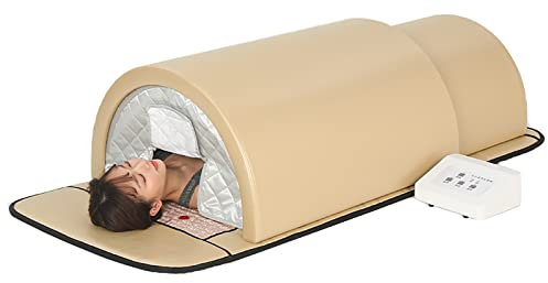 Dôme de Sauna à Technologie zéro EMF, thérapie Infrarouge avec Oreiller, Couverture complète à 360 degrés Capsul de Sauna Personnel, Germanium, Tourmaline, Bian, Jade Energy Stones