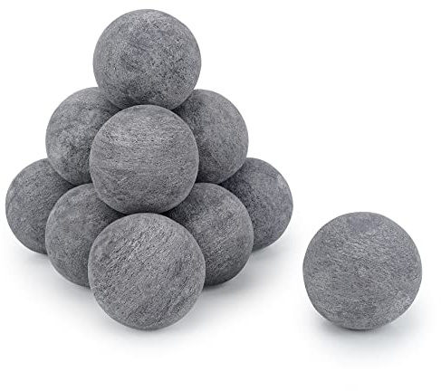 Stanbroil Ceramic Balls - 4” Round Fire Stones for Fire Pit Fire Bowl and Fireplace - Set of 12, Gray