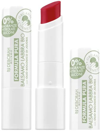 Deborah Milano - Farbiger Lippenbalsam BIO PURA Formula - Red Brick Nr. 5 - LSF 10, tierversuchsfrei vegan, 100% natürlicher Ursprung