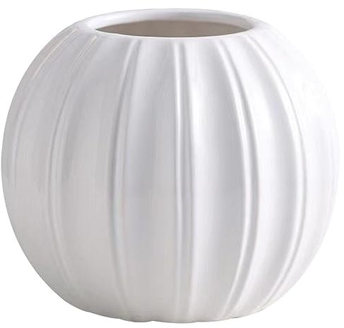 Vase Céramique Simple Forme de Citrouille Décoration pour Fleurs Séchées et Arrangement Floral pour Bureau et Salon