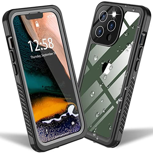 ANTSHARE for iPhone 13 Pro Case Waterproof Shockproof with Built-in Screen Protector 360 Full Body Heavy Protective Rugged Case for iPhone 13 Pro Black