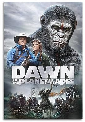 VZRSQZK Filmposter Rise of The Planet of The Apes – Morgendämmerung, dekoratives Gemälde, Leinwand-Wandposter und Kunstdruck, modernes Familienschlafzimmer-Dekor-Poster, 20 x 30 cm