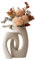 Donut Vase 2er Set Keramik Vase Weiss Matt Boho Vase Pampasgras Vase Weiß Minimalistisch für Wohnzimmer, Schlafzimmer, Küche, Büro, Hochzeitsdekoration