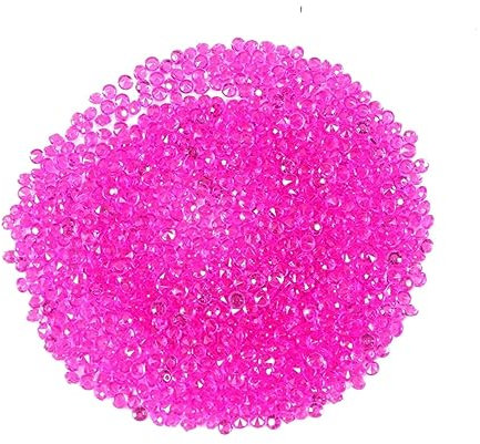 HOMSFOU 1000stücke Transparente Acryl Kristallsteine Rosarote Wedding Deko Tischstreuung Bastelsteine Für Hochzeit Party Vasenfüller DIY Schmuck Und Nail Art Zubehör
