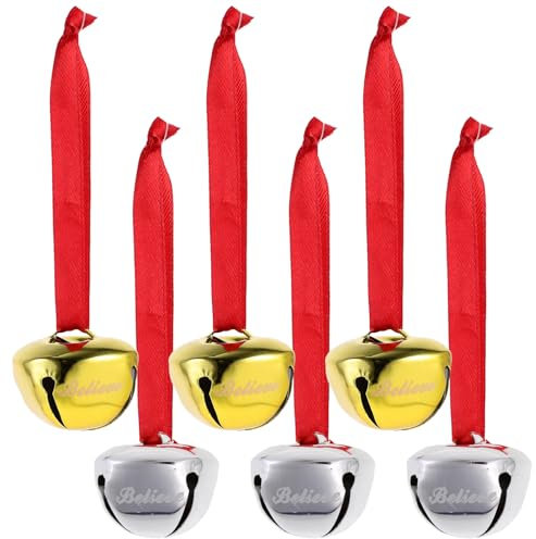 ifundom 6stücke Xmas Glocken Ornamente Teiliges Aus Glänzende Weihnachtsbaumdeko Mit Klaren Für Festliche Dekorationen Und -projekte Und Je