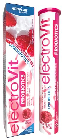 Activlab Pharma Elektrolyte für Kinder Erwachsene - Brausetabletten mit Probiotika Magnesium Vitamin C - 20 Tabletten Zitrone ElectroVit Probiotics