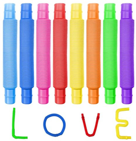 Newpop 24 Stück pop Tubes, Bunte rohre Kinder Stretch, pop röhren sensorik Spielzeug, pop Tube, sensorische Spielzeug für Kinder und Erwachsene