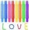 Newpop 24 Stück pop Tubes, Bunte rohre Kinder Stretch, pop röhren sensorik Spielzeug, pop Tube, sensorische Spielzeug für Kinder und Erwachsene