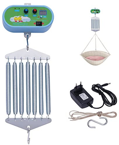 TESUGN Hängende elektrische Wiegensteuerung, Geräuscharm einstellbarem Elektrische Babyschaukel Babywippe Controller mit 7 Stück Feder bis zu 21 kg für die Baby Federwiege und Baby Hängematte