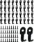 NAROSEBE 40 Pcs Mini Ganci Neri Gancio Singolo da Parete Nero Gancio Appendiabiti Singolo Vintage Ganci Neri Vintage Ganci in Stile Antico Neri Ganci Appendi Singolo + 40 Viti per Chiavi Appendiabiti