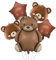 VIKY® 5 Stk Bär Folienballon Set,Bär Helium Ballons Geburtstag,Bären Luftballon Tiere Ballons,Niedliche Braunen Bär Luftballon für Baby Party Dekoration Junge Mädchen,Waldtiere Geburtstag,Baby Shower