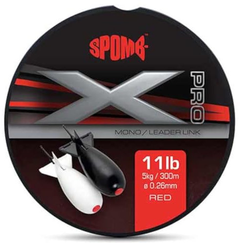 Spomb X Pro Mono 0.26mm 11lb Red - 300m Monofilschnur, Angelschnur, Hauptschnur zum Karpfenangeln