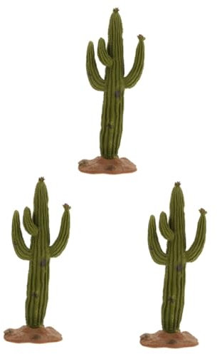 Parliky 3pièces Modèle De Cactus Artificiel Décoratif Ornement De Bureau Miniature Design Créatif Et Élégant pour Atmosphère Chaleureuse Et Romantique