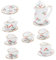 JOINPAYA 15-teiliges Miniatur-teekannen-Set für Puppenhaus Teekessel und Teetasse