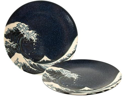 Mino ware AKS201 Teller aus japanischer Keramik, rund, 20,1 cm, Fuji Navy Blau, 2 Stück, hergestellt in Japan (Japan Import)