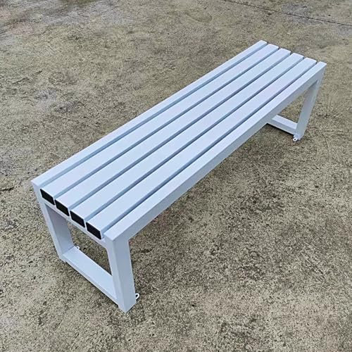 LLZJDDPLY Outdoor Patio Garden Bench, Metal Bench, Garden bench Weatherproof 3 Seaters, Outdoor and Indoor Bench for Park Garden Patio and Lounge, Load Capacity 700lbs(White,180cm/70.8in)
