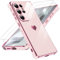 LeYi Cover per Samsung Galaxy S25 Ultra 5G Custodia con Vetro Temperato [2 Pack], Amore Cuore Paraurti Morbido TPU Sottile Case con Protezione Fotocamera Antiurto per Samsung S25 Ultra Cover, Rosa