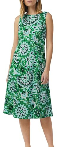 Comma Tailliertes Midikleid mit All-Over-Print