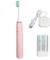 Brosse à Dent électrique, 5 Modes Ipx7 Base de Charge étanche 1200mah Brosse Nettoyage Electrique avec Brosse pour Voyage à la Maison (Rose)