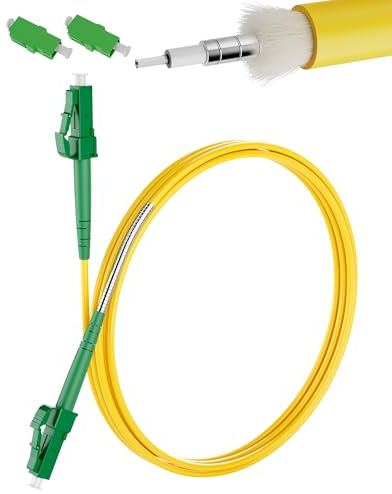 VANDESAIL 8m LWL Glasfaserkabel LCAPC auf LCAPC, Singlemode Simplex 9/125µm, Armiert Patchkabel, Lichtwellenleiter LSZH mit 2 Adaptern,für FTTH Kompatibel mit Deutscher Telekom Gelb