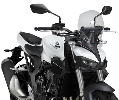 Puig 22382W New Generation Touring; naked aerodynamic windscreen; made of high-impact PMMA; rounded edge and TÜV approval; better wind protection, Clear
