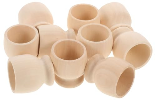 HEALSOPTHY 10 pièces DIY Bois Coquetiers à Peindre pour Garçon Fille Porte Oeufs Bois Accessoire Créatif pour Activités Manuelles Garçon Fille Décoration Fête et Jeux Dimitation