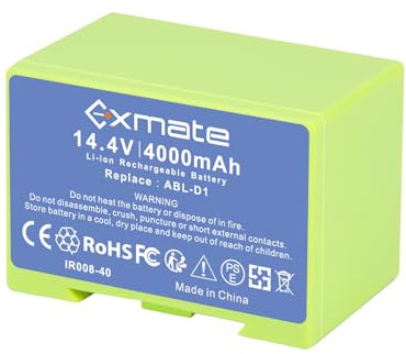Exmate Batteria di ricambio agli ioni di litio da 4000 mAh per iRobot Roomba i7 i7+ i3 i3+ i4 i4+ i8+ i7150 i7550 i8550 e5 e6 ABL-D1 compatibile con Roomba i e Series