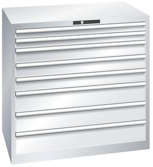 kaiserkraft | ESD-Schubladenschrank | BxTxH 1023 x 725 x 1000 mm | 8 Schubladen | Traglast 200 kg | lichtgrau