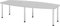 Bümö Konferenztisch oval 280x130 cm großer Besprechungstisch in grau, Besprechungstisch mit Chromfüßen, Meetingtisch für 10 Personen, XXL-Tisch für Besprechungsraum & Meeting