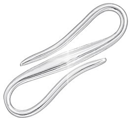 Sterling Silver 925 S-Clasp Connector Hook 27x8mm (PK1)