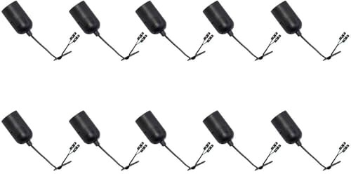 LEDmaxx 990027 A, 10 x Baufassung Lampenfassung Renovierfassung Fassung, 60 W, E27, schwarz, 17.5 x 4 x 4 cm