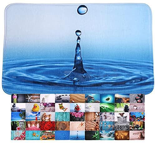 Sanilo Tapis de Salle de Bain, Grande sélection de Beaux Tapis de Douche, Absorbant, Antidérapant, Très Doux, Sèche Rapidement, Lavable (50 x 80 cm, Gouttes)